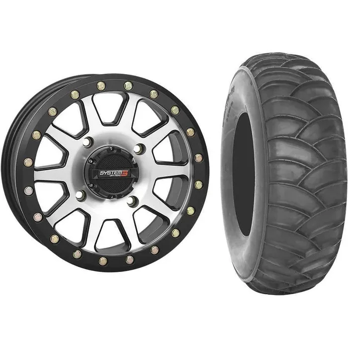 Set of 2 Mounted Wheel and Tire Kit Wheel 14×10 5+5 4/156 Tire 30×12-14 2 Ply