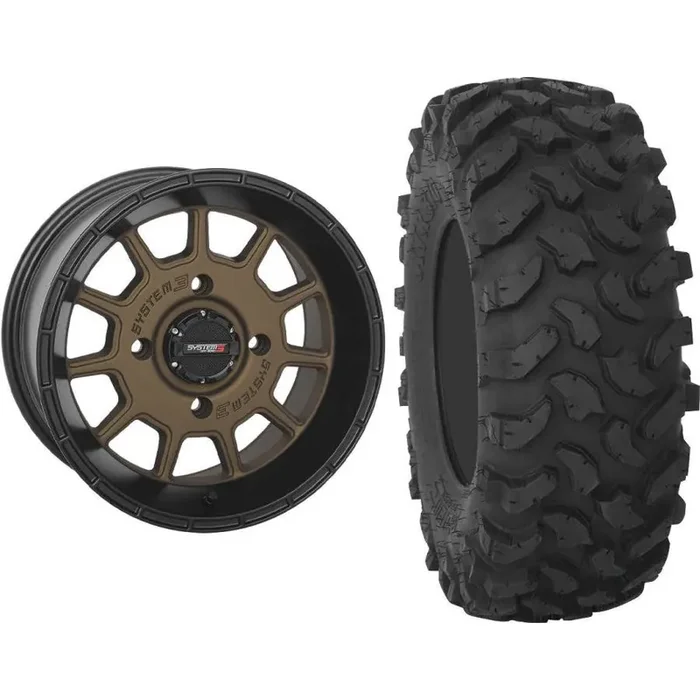 Set of 2 Mounted Wheel and Tire Kit Wheel 14×7 4+3 4/137 Tire 28×10-14 8 Ply