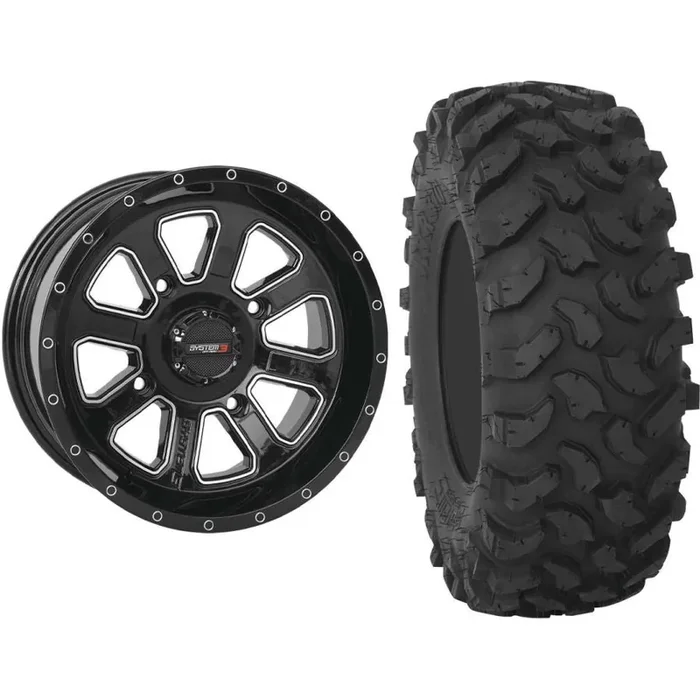 Set of 2 Mounted Wheel and Tire Kit Wheel 14×7 4+3 4/137 Tire 28×10-14 8 Ply