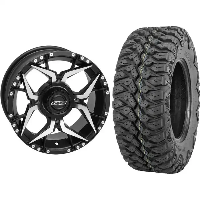 Set of 2 Mounted Wheel and Tire Kit Wheel 14×7 4+3 4/156 Tire 27×9-14 8 Ply