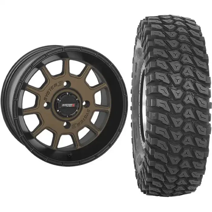 Set of 2 Mounted Wheel and Tire Kit Wheel 14×7 4+3 4/156 Tire 30×10-14 8 Ply