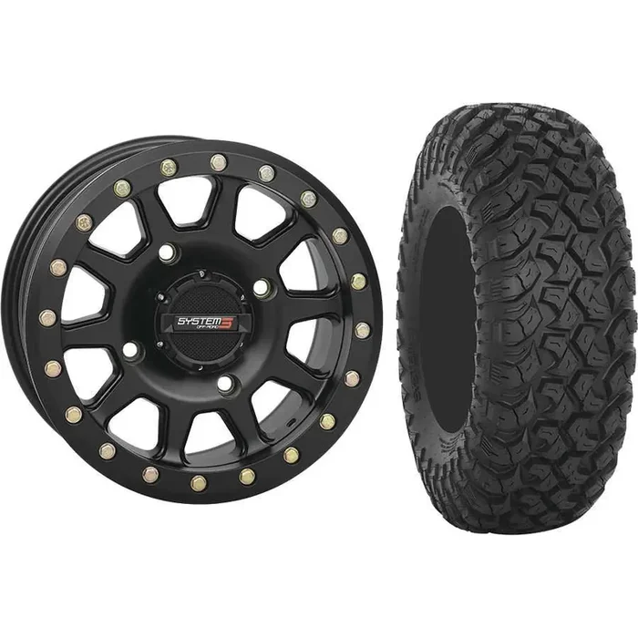 Set of 2 Mounted Wheel and Tire Kit Wheel 14×7 5+2 4/137 Tire 28×10-14 8 Ply