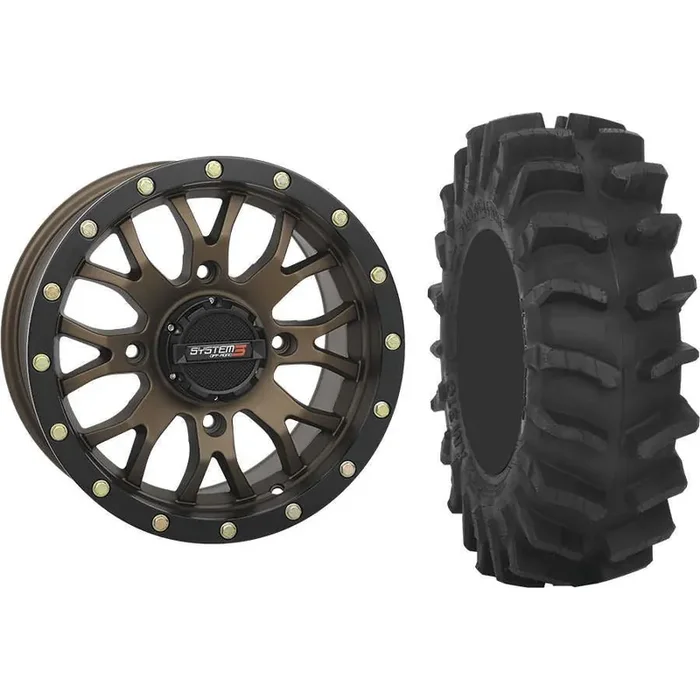 Set of 2 Mounted Wheel and Tire Kit Wheel 14×7 5+2 4/137 Tire 29×9.5-14 8 Ply