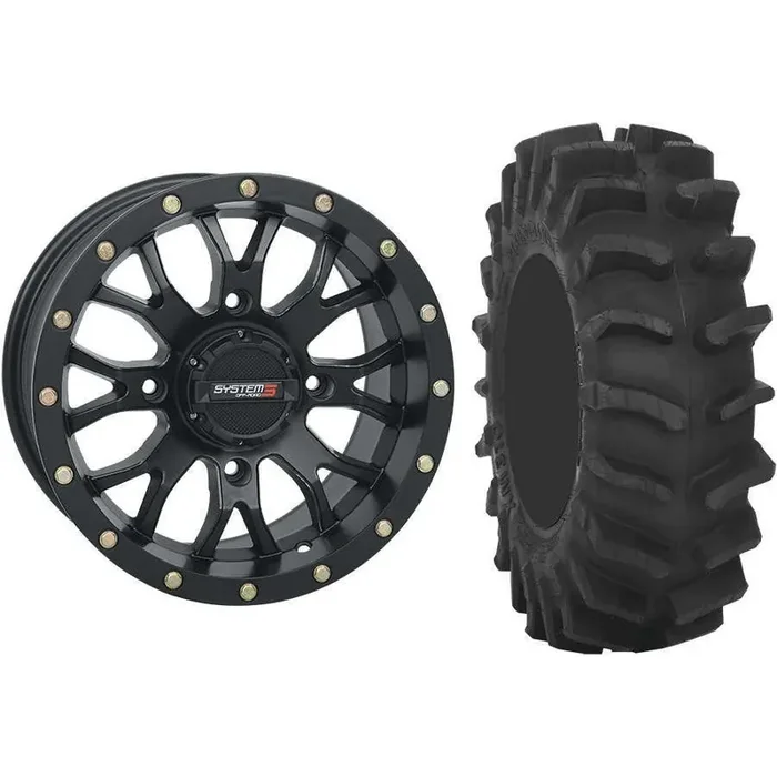 Set of 2 Mounted Wheel and Tire Kit Wheel 14×7 5+2 4/137 Tire 31×9.5-14 8 Ply