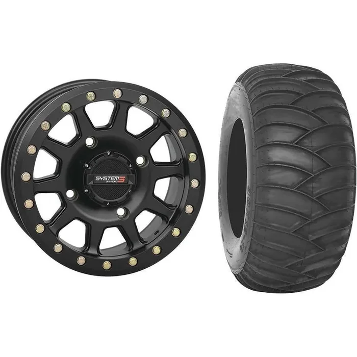 Set of 2 Mounted Wheel and Tire Kit Wheel 14×7 5+2 4/156 Tire 30×10-14 2 Ply