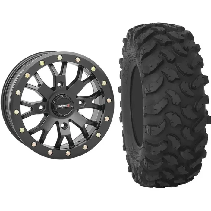 Set of 2 Mounted Wheel and Tire Kit Wheel 14×7 6+1 4/137 Tire 30×10-14 8 Ply