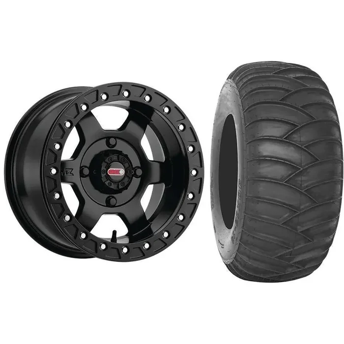 Set of 2 Mounted Wheel and Tire Kit Wheel 15×10 5+5 4/156 Tire 32×12-15 2 Ply