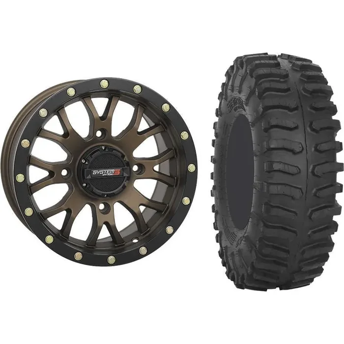 Set of 2 Mounted Wheel and Tire Kit Wheel 15×7 6+1 4/156 Tire 33×10-15 8 Ply