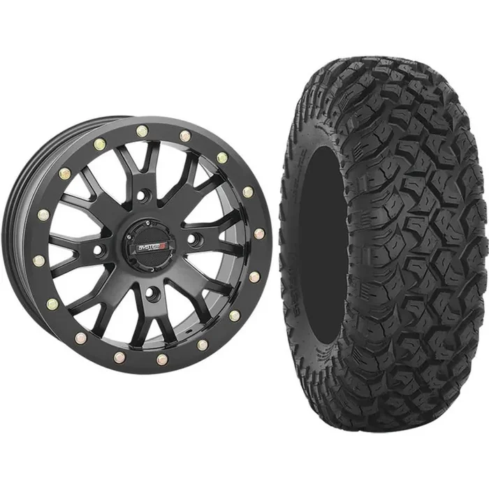 Set of 2 Mounted Wheel and Tire Kit Wheel Kitting – Wheel 15×7 4+3 4/137 Tire 33×9.5-15 8 Ply