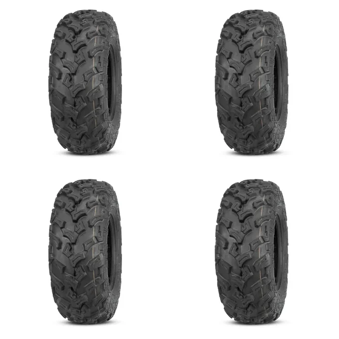 Set of 4 ATV QUADBOSS Tires (QBT447 25×8-12 Front, 25×10-12 Rear)