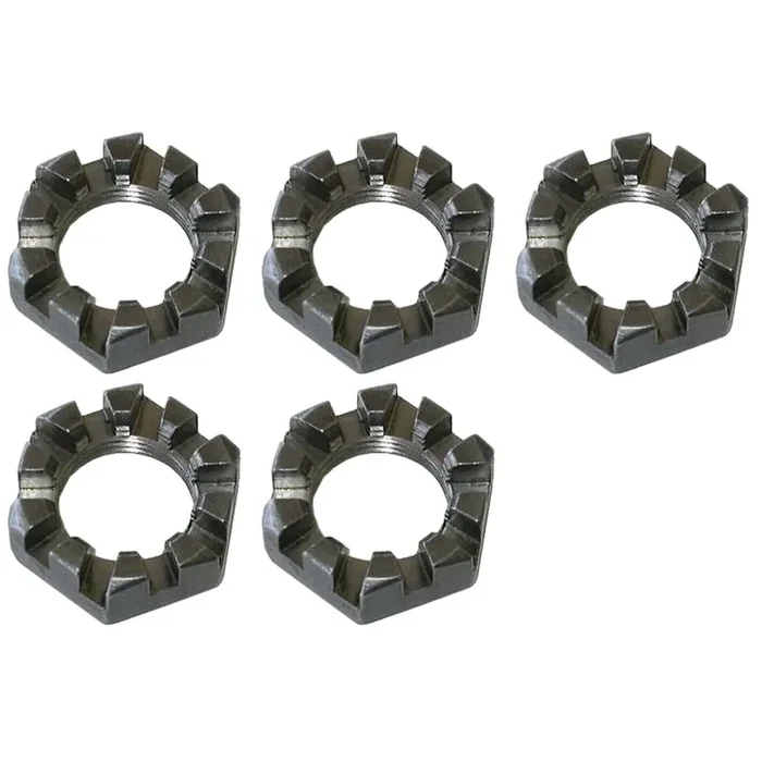 Set of 5 Axle Nut 1 Inch Slotted Hex