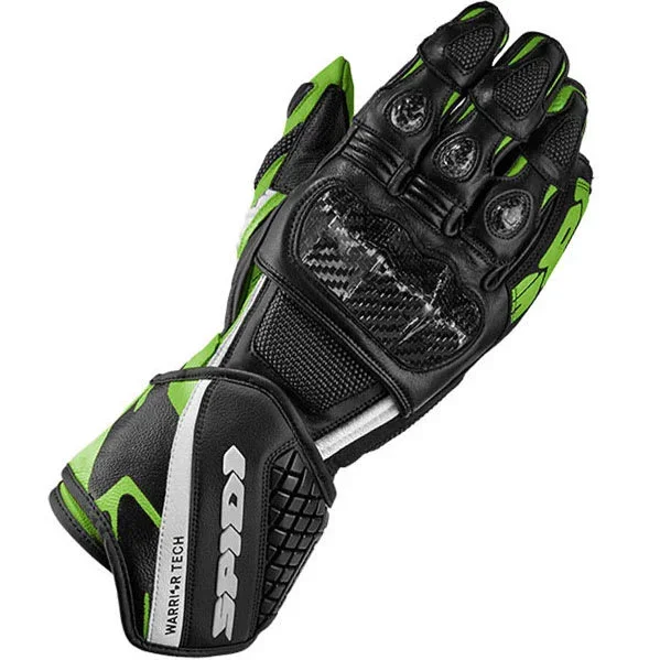 Spidi Carbo 5 CE Leather Gloves – Black / Green
