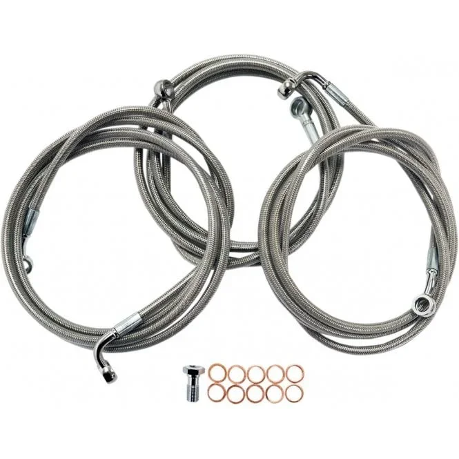 Stainless Steel Brake Line Kit Dyna, Softail, Touring