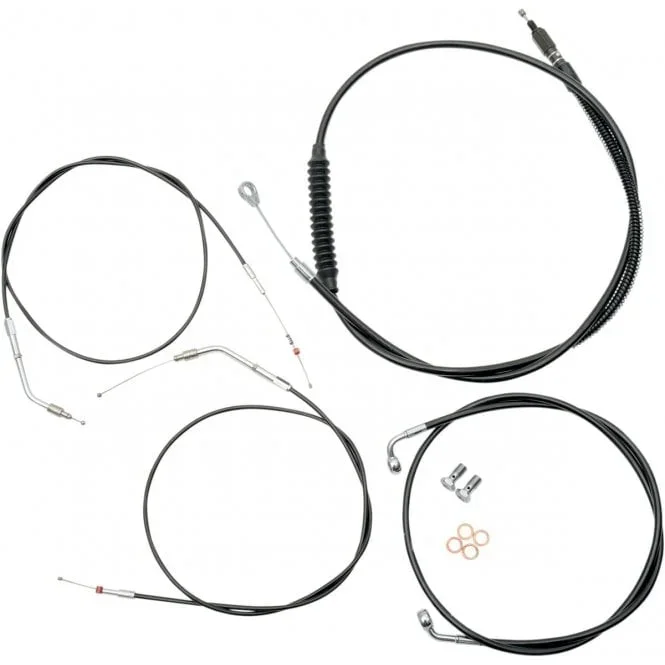 Standard Black Vinyl Braided Handlebar Cable/Brake Line Kit Sportster