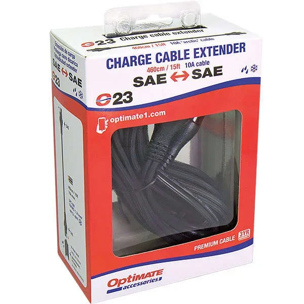 Tecmate Optimate SAE Lead Extender – Rated for 10Amps – 460cm (15ft)