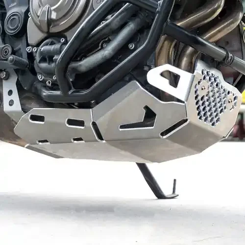 Yamaha MT-07 MT07 Tracer 2016-19 Skid Plate with Pipe Guard Silver