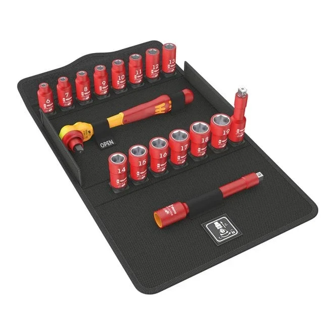 Zyklop VDE 3/8″ drive ratchet set 17 pcs. Metric